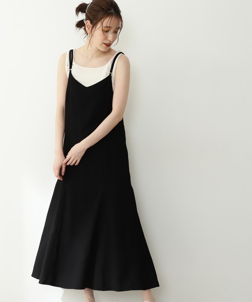 N.(N. Natural Beauty Basic)(エヌエヌナチュラルビューティーベーシック)の「◆マーメイドキャミワンピース(ワンピース・レディース・ブラック/パープル/ドット・MEDIUM)」の2枚目の写真