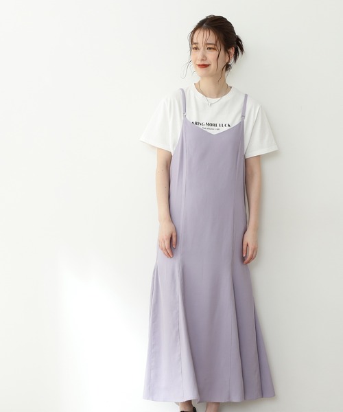 N.(N. Natural Beauty Basic)(エヌエヌナチュラルビューティーベーシック)の「◆マーメイドキャミワンピース(ワンピース・レディース・ブラック/パープル/ドット・MEDIUM)」の8枚目の写真