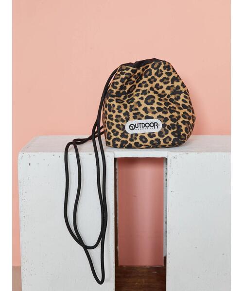 OUTDOOR PRODUCTS(アウトドアプロダクツ)の「OUTDOOR PRODUCTS EX 巾着BAG(ショルダーバッグ・レディース・ブラック/ベージュ/レオパード・FREE)」の9枚目の写真