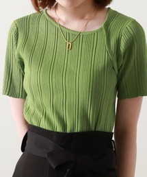 Cheek | デコルテスリット半袖ニット(ニット/セーター)