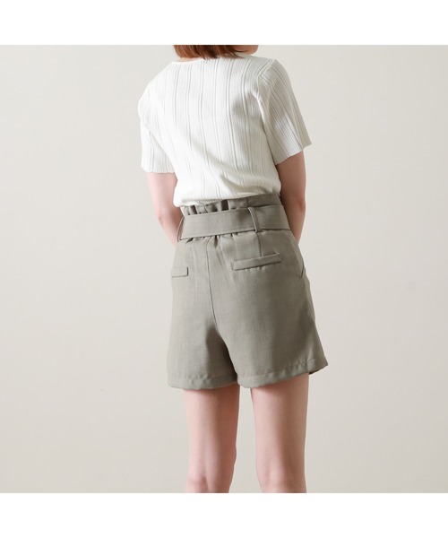 Cheek（チーク）の「デコルテスリット半袖ニット（ニット/セーター・レディース・ベージュ/ネイビー/オフホワイト/グリーン・MEDIUM）」の10枚目の写真