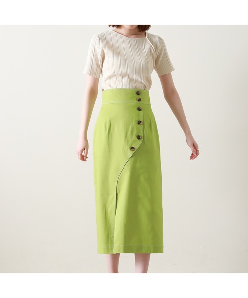 Cheek（チーク）の「デコルテスリット半袖ニット（ニット/セーター・レディース・ベージュ/ネイビー/オフホワイト/グリーン・MEDIUM）」の16枚目の写真