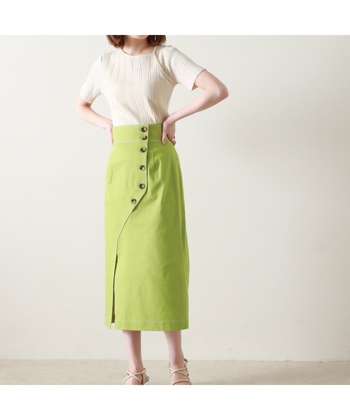 Cheek（チーク）の「デコルテスリット半袖ニット（ニット/セーター・レディース・ベージュ/ネイビー/オフホワイト/グリーン・MEDIUM）」の17枚目の写真