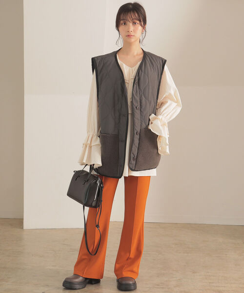 BeAMS DOT（ビームスドット）の「【WEB限定】BeAMS DOT / ボリュームフリル ブラウス（シャツ/ブラウス・レディース・グリーン/ホワイト系その他5/イエロー系その他5・FREE）」の9枚目の写真