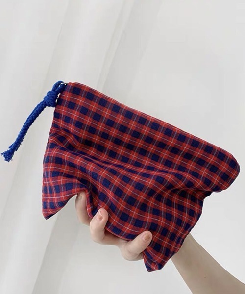 セール】Pochi Pouch/チェック柄 カラフル マルチポーチ（ポーチ