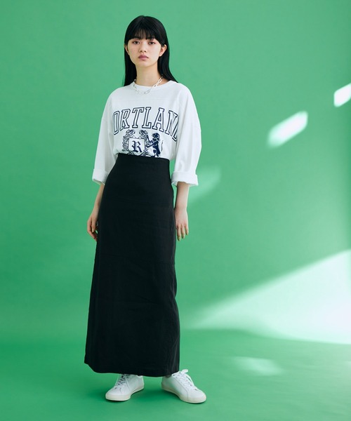 ADAM ET ROPE'（アダムエロペ）の「ストレッチリネンカラースカート（スカート・レディース・ピンク/ブラック/グリーン・38/36）」の18枚目の写真