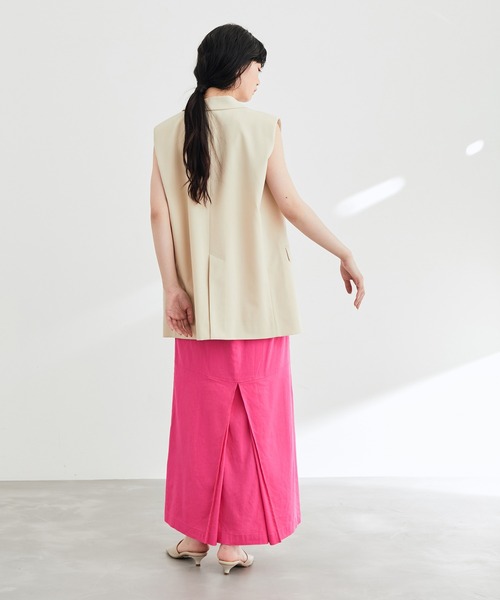 ADAM ET ROPE'（アダムエロペ）の「ストレッチリネンカラースカート（スカート・レディース・ピンク/ブラック/グリーン・38/36）」の20枚目の写真