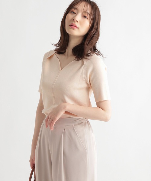 Andemiu（アンデミュウ）の「ハートネックニット283027（ニット/セーター・レディース・ブラック/ピンク/イエロー/アイボリー・FREE）」の5枚目の写真
