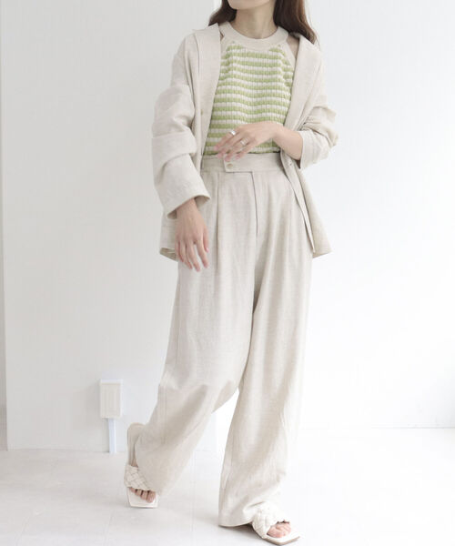 fredy emue（フレディエミュ）の「リンクスボーダー　アメリカンスリーブ　タンクトップ（タンクトップ・レディース・ブルー系その他/ベージュ系その他/グリーン系その他・38）」の15枚目の写真