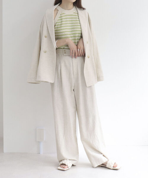 fredy emue（フレディエミュ）の「リンクスボーダー　アメリカンスリーブ　タンクトップ（タンクトップ・レディース・ブルー系その他/ベージュ系その他/グリーン系その他・38）」の20枚目の写真