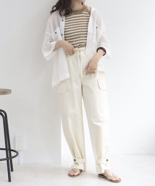 fredy emue（フレディエミュ）の「リンクスボーダー　アメリカンスリーブ　タンクトップ（タンクトップ・レディース・ブルー系その他/ベージュ系その他/グリーン系その他・38）」の17枚目の写真