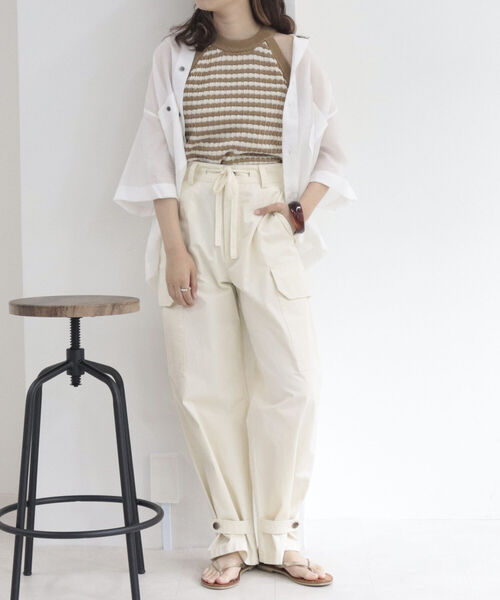 fredy emue（フレディエミュ）の「リンクスボーダー　アメリカンスリーブ　タンクトップ（タンクトップ・レディース・ブルー系その他/ベージュ系その他/グリーン系その他・38）」の22枚目の写真