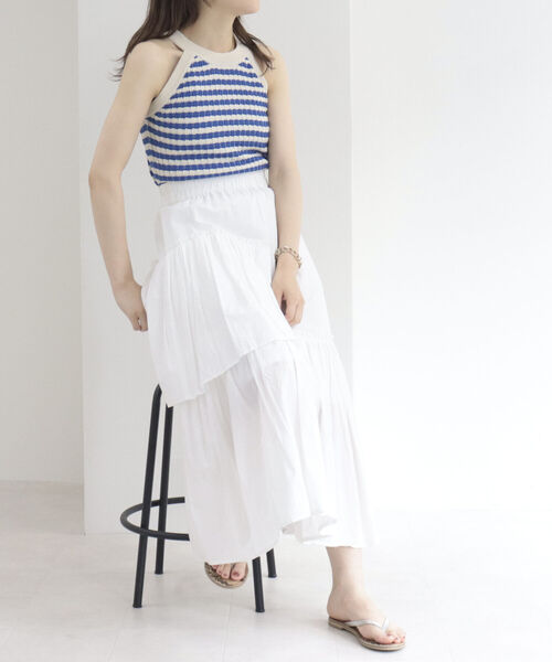 fredy emue（フレディエミュ）の「リンクスボーダー　アメリカンスリーブ　タンクトップ（タンクトップ・レディース・ブルー系その他/ベージュ系その他/グリーン系その他・38）」の3枚目の写真