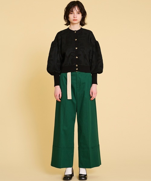 LANVIN en Bleu（ランバンオンブルー）の「シアージャガードニットカーディガン（カーディガン/ボレロ・レディース・ホワイト/ブラック・38）」の3枚目の写真