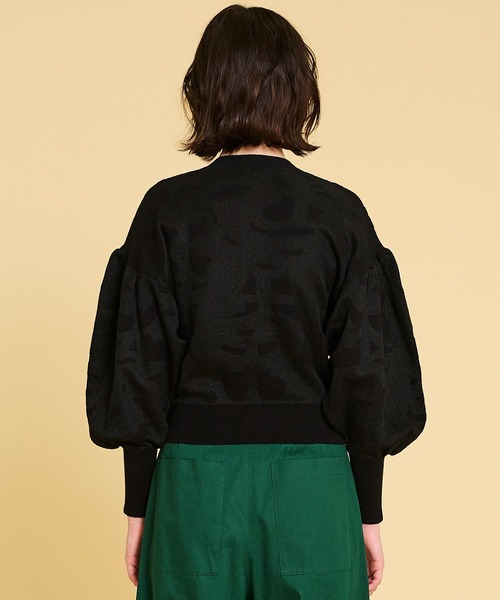 LANVIN en Bleu（ランバンオンブルー）の「シアージャガードニットカーディガン（カーディガン/ボレロ・レディース・ホワイト/ブラック・38）」の7枚目の写真