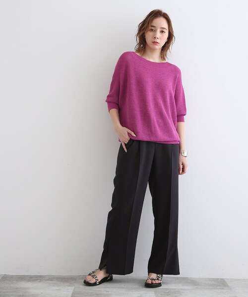 INDIVI（インディヴィ）の「◆【洗える/UVケア/SETUP可能】裾スリットセミワイドパンツ（その他パンツ・レディース・チャコールグレー/ダークグリーン/ネイビー・03/05/12/13/15 /17/34/36/38/40/42/19）」の22枚目の写真