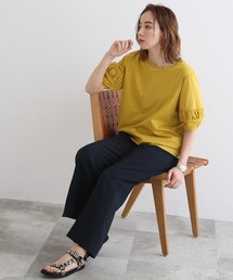 INDIVI（インディヴィ）の「◆【洗える/UVケア/SETUP可能】裾スリットセミワイドパンツ（その他パンツ）」