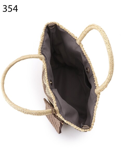 SHOO・LA・RUE（シューラルー）の「◆タックボーダーペーパートート（トートバッグ・レディース・ブラウン系その他4/ピンク系7/ブルー系2・00）」の9枚目の写真