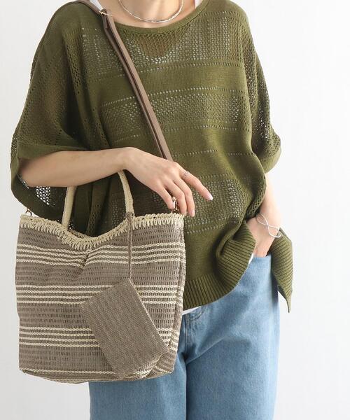 SHOO・LA・RUE（シューラルー）の「◆タックボーダーペーパートート（トートバッグ・レディース・ブラウン系その他4/ピンク系7/ブルー系2・00）」の15枚目の写真