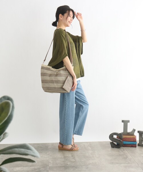 SHOO・LA・RUE（シューラルー）の「◆タックボーダーペーパートート（トートバッグ・レディース・ブラウン系その他4/ピンク系7/ブルー系2・00）」の16枚目の写真