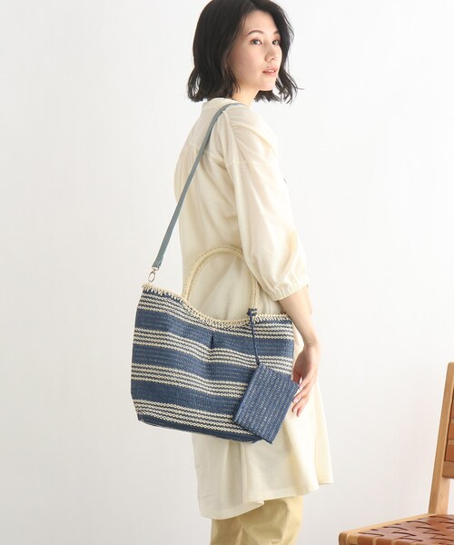 SHOO・LA・RUE（シューラルー）の「◆タックボーダーペーパートート（トートバッグ・レディース・ブラウン系その他4/ピンク系7/ブルー系2・00）」の20枚目の写真