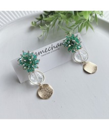 tone | 【amechan】ビーズフラワー×　満月（ピアス）(MA)(ピアス（両耳用）)