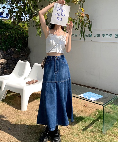 meJane（ミージェーン）の「デニムマーメイドロングスカート（デニム