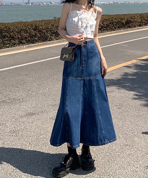 meJane（ミージェーン）の「デニムマーメイドロングスカート（デニム