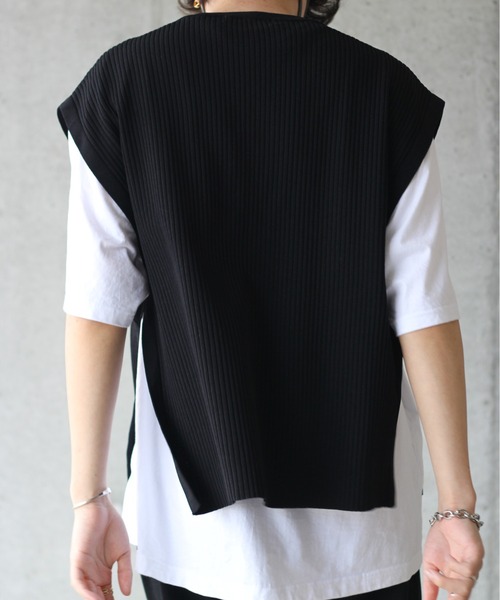 y/m by れぽすけ(イムバイレポスケ)の「サイドベルトプリーツベスト(ベスト・メンズ・ブラック/ベージュ・FREE)」の15枚目の写真