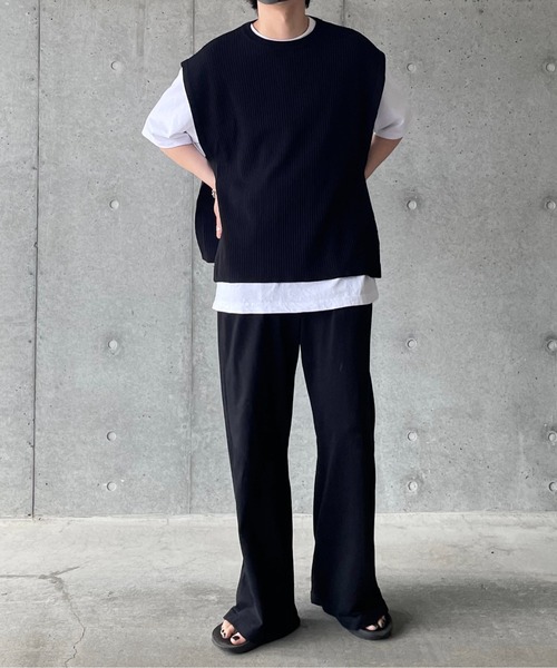 y/m by れぽすけ(イムバイレポスケ)の「サイドベルトプリーツベスト(ベスト・メンズ・ブラック/ベージュ・FREE)」の19枚目の写真