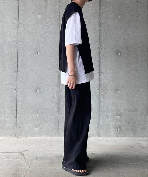 y/m by れぽすけ(イムバイレポスケ)の「サイドベルトプリーツベスト(ベスト・メンズ・ブラック/ベージュ・FREE)」の21枚目の写真