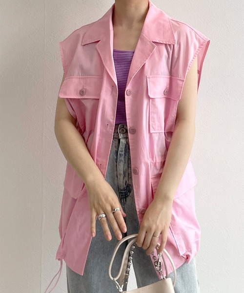 w closet（ダブルクローゼット）の「オープンカラーミリタリーベスト