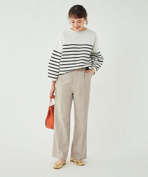 green label relaxing(グリーンレーベルリラクシング)の「【矢野未希子さん着用】リサイクルウール ツイード パンツ(その他パンツ・レディース・ベージュ/ナチュラル・40/38/36/34)」の13枚目の写真