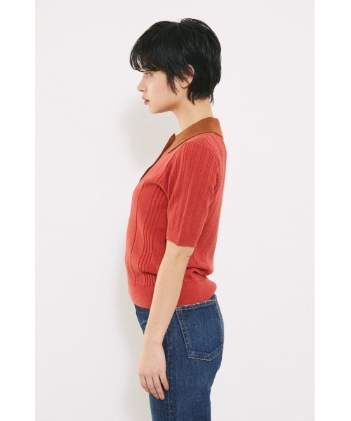 BLACK BY MOUSSY（ブラックバイマウジー）の「bicolor tops（バイカラートップス）（ニット/セーター・レディース・ネイビー/レッド・FREE）」の6枚目の写真