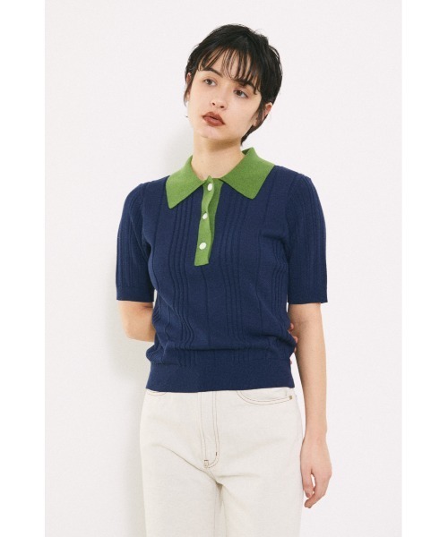 BLACK BY MOUSSY（ブラックバイマウジー）の「bicolor tops（バイカラートップス）（ニット/セーター・レディース・ネイビー/レッド・FREE）」の14枚目の写真