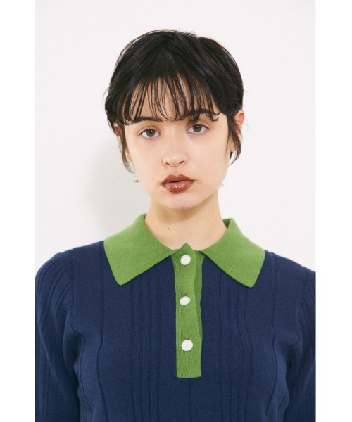 BLACK BY MOUSSY（ブラックバイマウジー）の「bicolor tops（バイカラートップス）（ニット/セーター・レディース・ネイビー/レッド・FREE）」の17枚目の写真