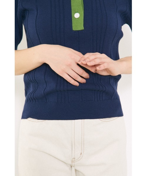 BLACK BY MOUSSY（ブラックバイマウジー）の「bicolor tops（バイカラートップス）（ニット/セーター・レディース・ネイビー/レッド・FREE）」の20枚目の写真