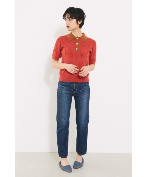 BLACK BY MOUSSY（ブラックバイマウジー）の「bicolor tops（バイカラートップス）（ニット/セーター・レディース・ネイビー/レッド・FREE）」の3枚目の写真