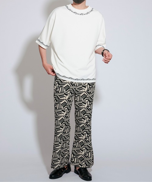 Ellno Loset(エルノロゼット)の「アブストラクトフレアパンツ(その他パンツ・メンズ・ブラック/ブルー・SMALL/MEDIUM/LARGE)」の9枚目の写真