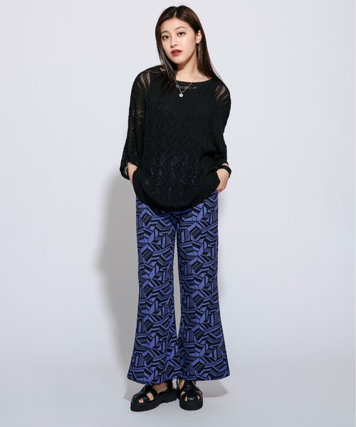 Ellno Loset(エルノロゼット)の「アブストラクトフレアパンツ(その他パンツ・メンズ・ブラック/ブルー・SMALL/MEDIUM/LARGE)」の6枚目の写真