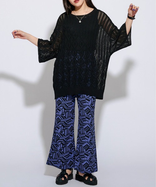 Ellno Loset(エルノロゼット)の「アブストラクトフレアパンツ(その他パンツ・メンズ・ブラック/ブルー・SMALL/MEDIUM/LARGE)」の20枚目の写真