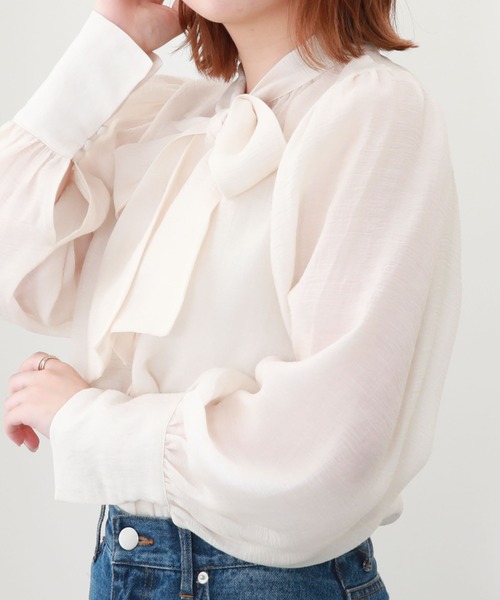 archives（アルシーヴ）の「２ＷＡＹボウタイパワショルブラウス（シャツ/ブラウス・レディース・ブラック/アイボリー/ピンクベージュ・MEDIUM）」の13枚目の写真