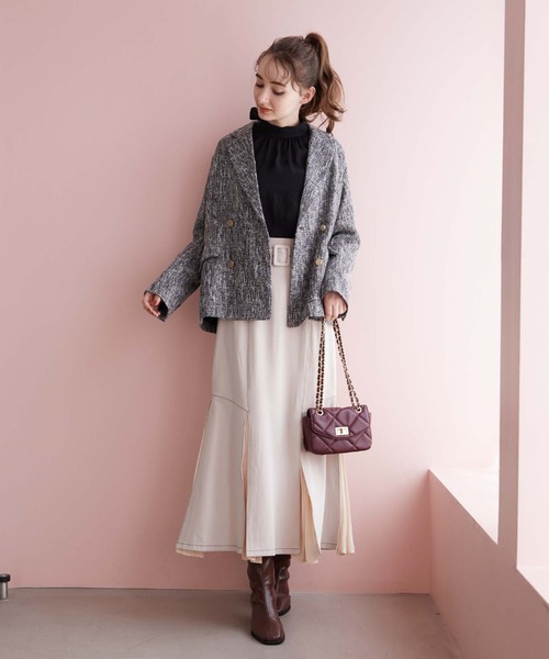 archives（アルシーヴ）の「２ＷＡＹボウタイパワショルブラウス（シャツ/ブラウス・レディース・ブラック/アイボリー/ピンクベージュ・MEDIUM）」の4枚目の写真