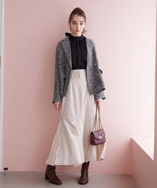 archives（アルシーヴ）の「２ＷＡＹボウタイパワショルブラウス（シャツ/ブラウス・レディース・ブラック/アイボリー/ピンクベージュ・MEDIUM）」の5枚目の写真