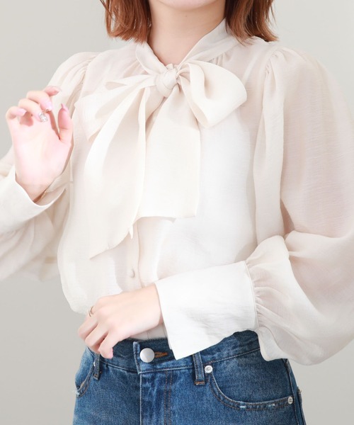 archives（アルシーヴ）の「２ＷＡＹボウタイパワショルブラウス（シャツ/ブラウス・レディース・ブラック/アイボリー/ピンクベージュ・MEDIUM）」の12枚目の写真