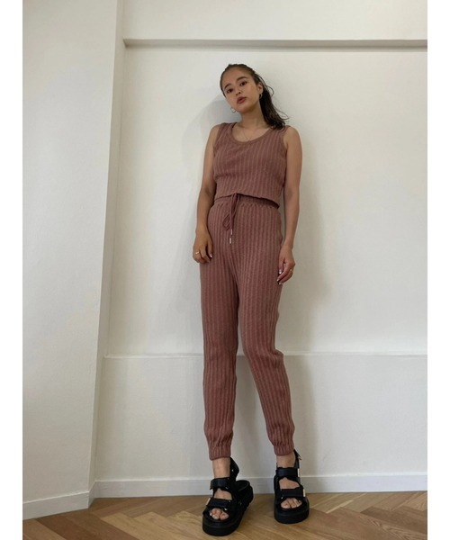 TRUNC（トランクエイティーエイト）の「Cut-rib Tank Setup（サロペット/オーバーオール・レディース・グレー/テラコッタ・FREE）」の3枚目の写真