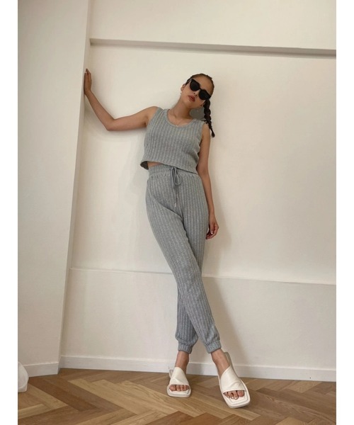 TRUNC（トランクエイティーエイト）の「Cut-rib Tank Setup（サロペット/オーバーオール・レディース・グレー/テラコッタ・FREE）」の10枚目の写真