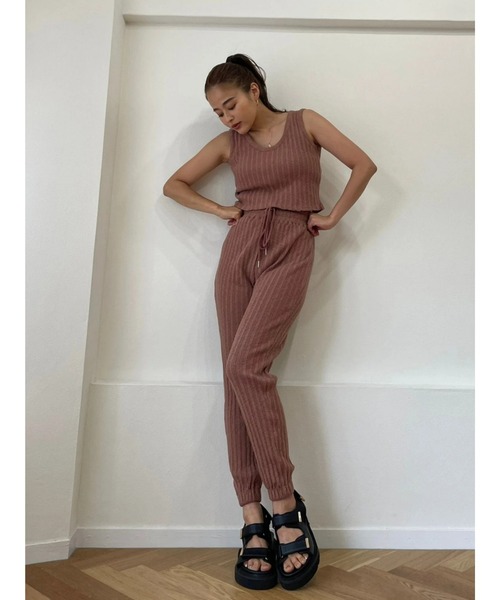 TRUNC（トランクエイティーエイト）の「Cut-rib Tank Setup（サロペット/オーバーオール・レディース・グレー/テラコッタ・FREE）」の19枚目の写真