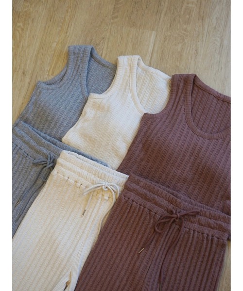 TRUNC（トランクエイティーエイト）の「Cut-rib Tank Setup（サロペット/オーバーオール・レディース・グレー/テラコッタ・FREE）」の8枚目の写真