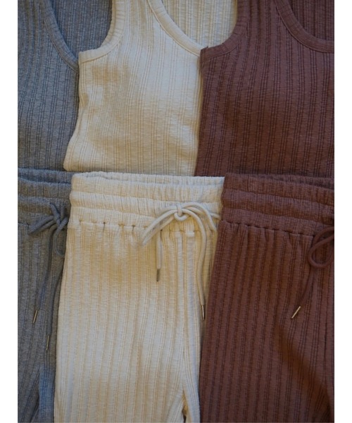 TRUNC（トランクエイティーエイト）の「Cut-rib Tank Setup（サロペット/オーバーオール・レディース・グレー/テラコッタ・FREE）」の5枚目の写真